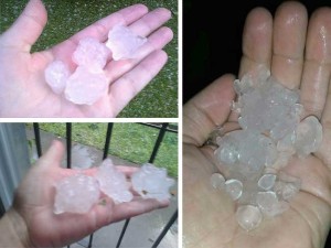 Granizo de grandes dimensiones cayó sobre la ciudad.