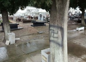 cementerio judío-pintadas antisemitas