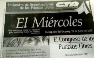 Semanario El Miercoles en el 2005. Este medio fue uno de los organizadores del Encuentro de los Pueblos Libres. (Archivo: El Miércoles Digital).